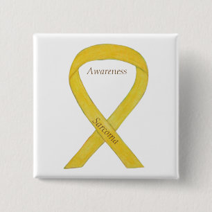 Badge Carré 5 Cm Sarcoma Yellow Awareness Ruban Personnalisé Pin