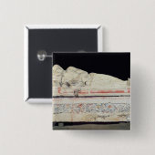 Badge Carré 5 Cm Sarcophage, Etruscan (Devant & derrière)