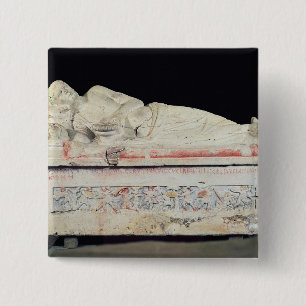 Badge Carré 5 Cm Sarcophage, Etruscan