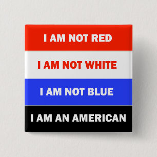 Badge Carré 5 Cm Satire politique américaine rouge blanc bleu
