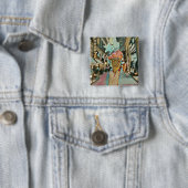 Badge Carré 5 Cm Saupoudrer de crème glacée (En situation)