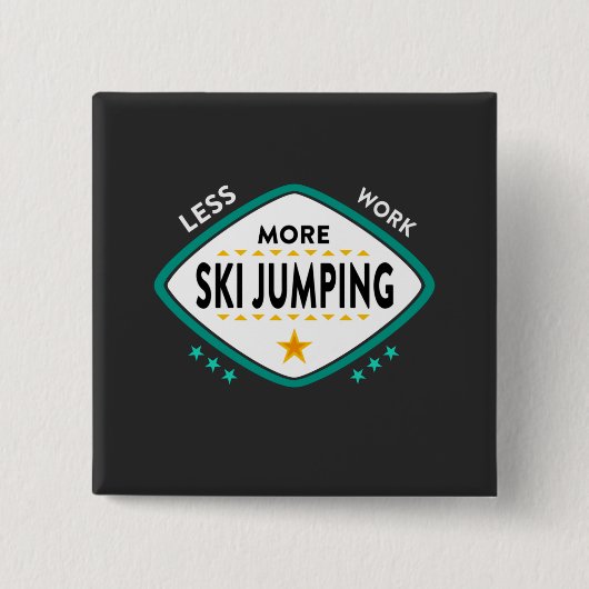 Badge Carré 5 Cm Saut à ski (Devant)