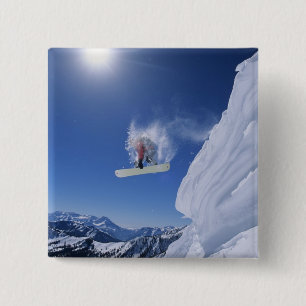 Badge Carré 5 Cm Sauter dans le canyon de Snake Creek depuis Clayto