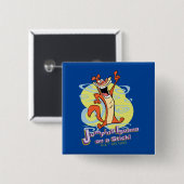 Badge Carré 5 Cm Sauter Igauna sur une bâche!™ (Devant & derrière)