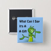 Badge Carré 5 Cm Sauterelle (Devant & derrière)