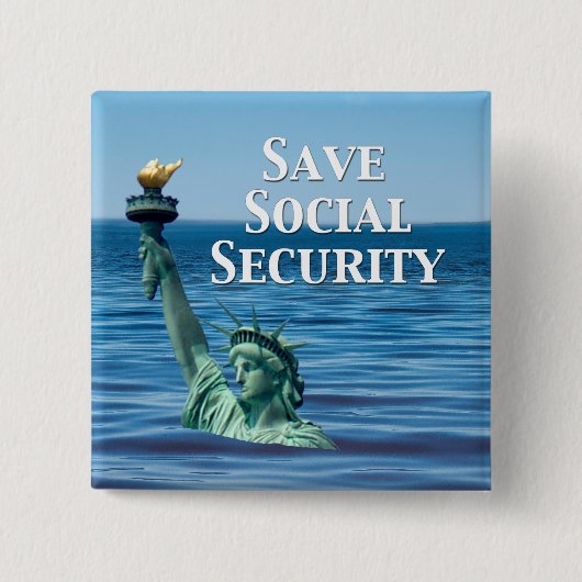 Badge Carré 5 Cm Sauver la sécurité sociale (Devant)