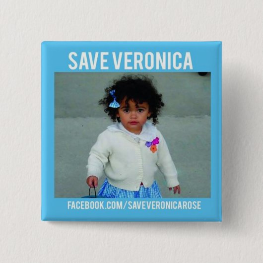 Badge Carré 5 Cm Sauvez le bouton de Veronica (Devant)