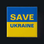Badge Carré 5 Cm Sauvez le drapeau ukrainien<br><div class="desc">Sauvez le drapeau ukrainien</div>