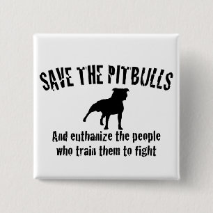 Badge Carré 5 Cm Sauvez le Pitbulls