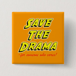 Badge Carré 5 Cm Sauvez l'énonciation vive de drame