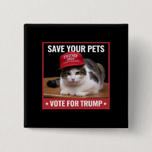 Badge Carré 5 Cm Sauvez Vos Animaux Votez Trump Élection USA Citati