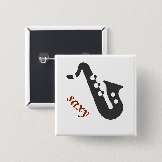 Badge Carré 5 Cm saxy (Devant & derrière)