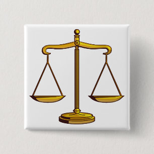Badge Carré 5 Cm Scales of Justice - bouton droit