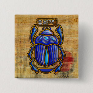 Badge Carré 5 Cm Scarab égyptien antique