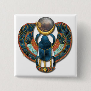 Badge Carré 5 Cm Scarab sacré du roi Tut