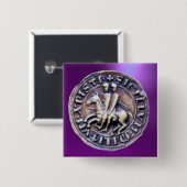 BADGE CARRÉ 5 CM SCEAU DU MODÈLE DES CHEVALIERS (Devant & derrière)