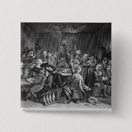 Badge Carré 5 Cm Scène dans une Chambre de jeu (Devant)