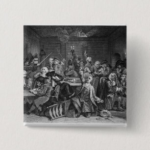 Badge Carré 5 Cm Scène dans une Chambre de jeu