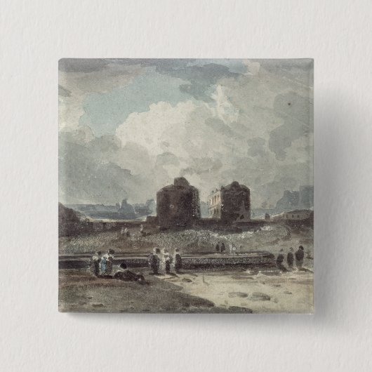 Badge Carré 5 Cm Scène de côte (Devant)
