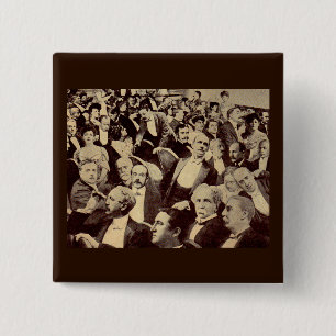 Badge Carré 5 Cm Scène de foule des années 1920