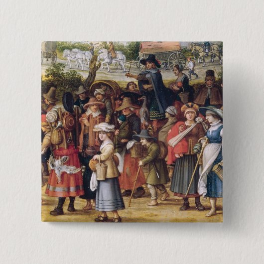 Badge Carré 5 Cm Scène de guerre (Devant)