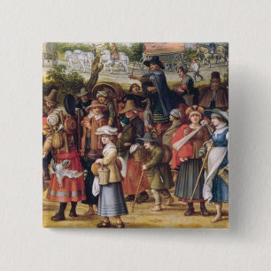 Badge Carré 5 Cm Scène de guerre