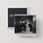 Badge Carré 5 Cm Scène de la lettre du cousin (Devant & derrière)