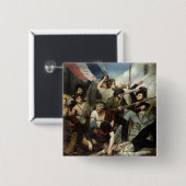 Badge Carré 5 Cm Scène de la révolution 1830 (Devant & derrière)