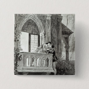 Badge Carré 5 Cm Scène de l'acte II de Romeo et de Juliet