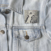 Badge Carré 5 Cm Scène de l'acte II La Boheme d'opéra ' (En situation)