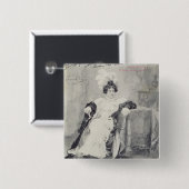 Badge Carré 5 Cm Scène de l'acte II La Boheme d'opéra ' (Devant & derrière)