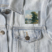 Badge Carré 5 Cm Scène de rivière (En situation)