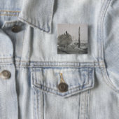 Badge Carré 5 Cm Scène de rivière de John Constable | avec le (En situation)