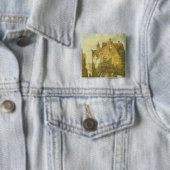 Badge Carré 5 Cm Scène de rue (En situation)