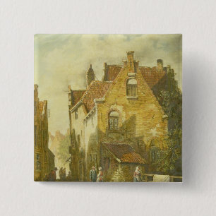 Badge Carré 5 Cm Scène de rue