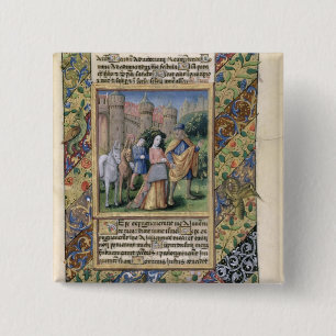 Badge Carré 5 Cm Scène des 'heures des d'Orleans de Louis