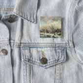 Badge Carré 5 Cm Scène d'hiver (En situation)