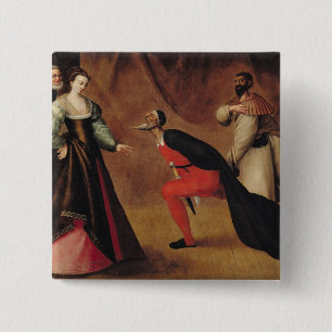 Badge Carré 5 Cm Scène d'un jeu
