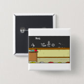 Badge Carré 5 Cm Scène En Classe (Devant & derrière)