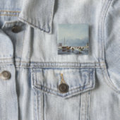 Badge Carré 5 Cm Scène gelée d'hiver (En situation)