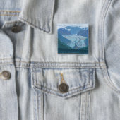 Badge Carré 5 Cm Scène glaciaire - Seldovia, Alaska (En situation)