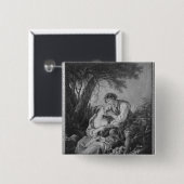 Badge Carré 5 Cm Scène pastorale (Devant & derrière)