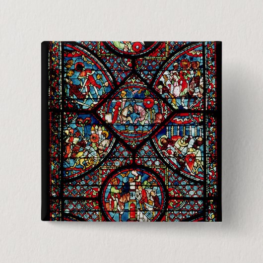 Badge Carré 5 Cm Scènes de la vie de Charlemagne (Devant)