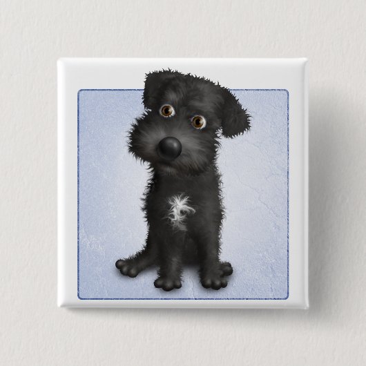 Badge Carré 5 Cm Schnoodle (noir) (Devant)