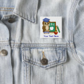 Badge Carré 5 Cm Scholar Owl (En situation)