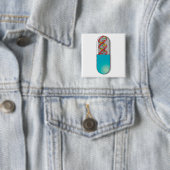 Badge Carré 5 Cm Science de la capsule d'ADN (En situation)