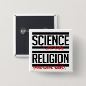 Badge Carré 5 Cm Science = faits et religion = faits alternatifs (Devant & derrière)
