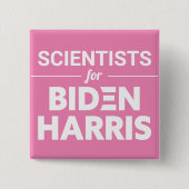 Badge Carré 5 Cm Scientifiques pour Biden Harris Texte personnalisé (Devant)