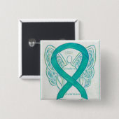 Badge Carré 5 Cm Scleroderma Sensibilisation à l'angle Écorces à ru (Devant & derrière)
