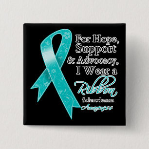 Badge Carré 5 Cm Scleroderma Soutien Espérance Sensibilisation
